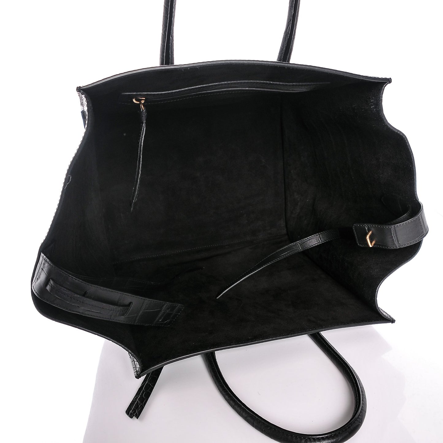 Crocodile Embossed Calfskin Medium Phantom Luggage Black