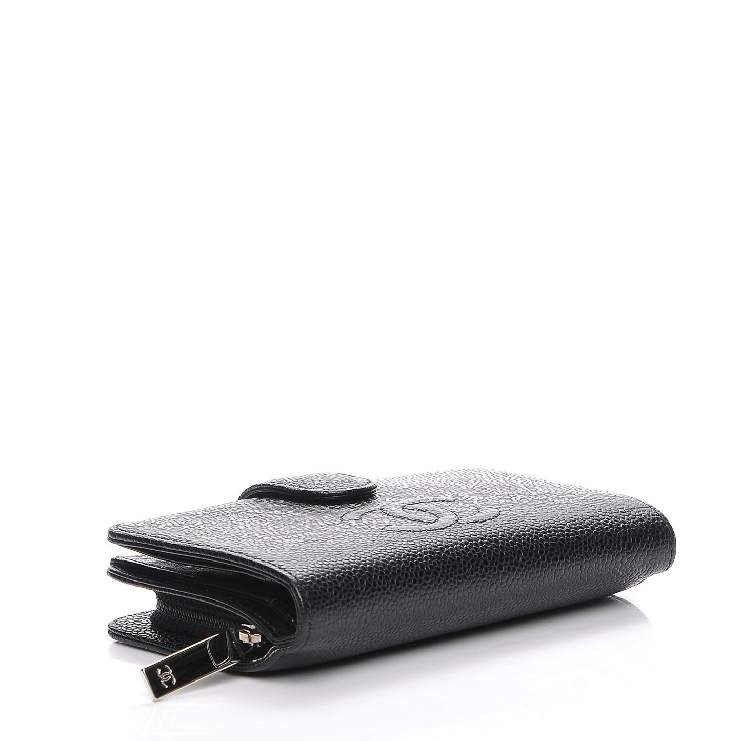 Caviar Timeless CC Zipped Pocket Wallet Black