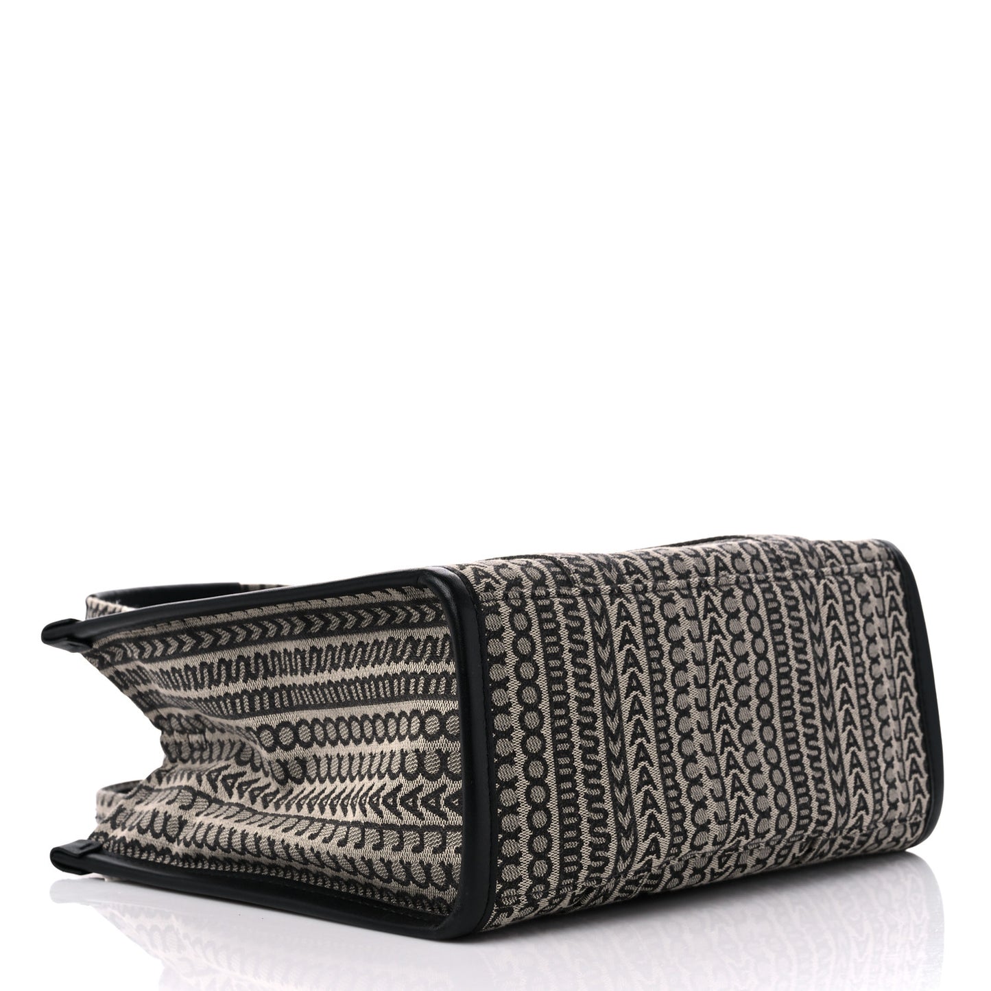 Cotton Jacquard Monogram Medium The Traveler Tote Bag Beige Multicolor