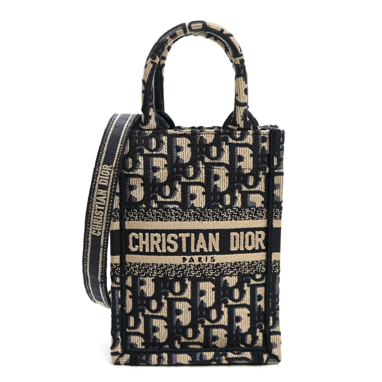 Christian Dior Oblique Mini Book Tote Phone Bag Blue 1 of 11