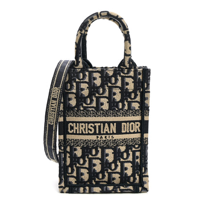 Christian Dior Oblique Mini Book Tote Phone Bag Blue 1 of 11