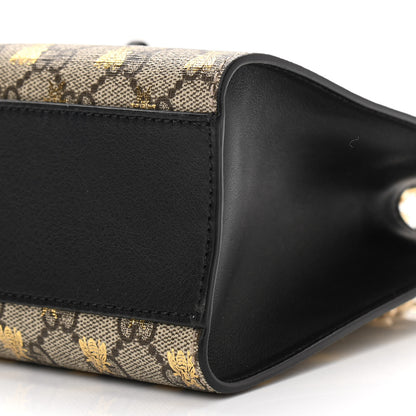 Gucci GG Supreme Monogram Bees Small Padlock Tote Beige Oro Black 10 of 10