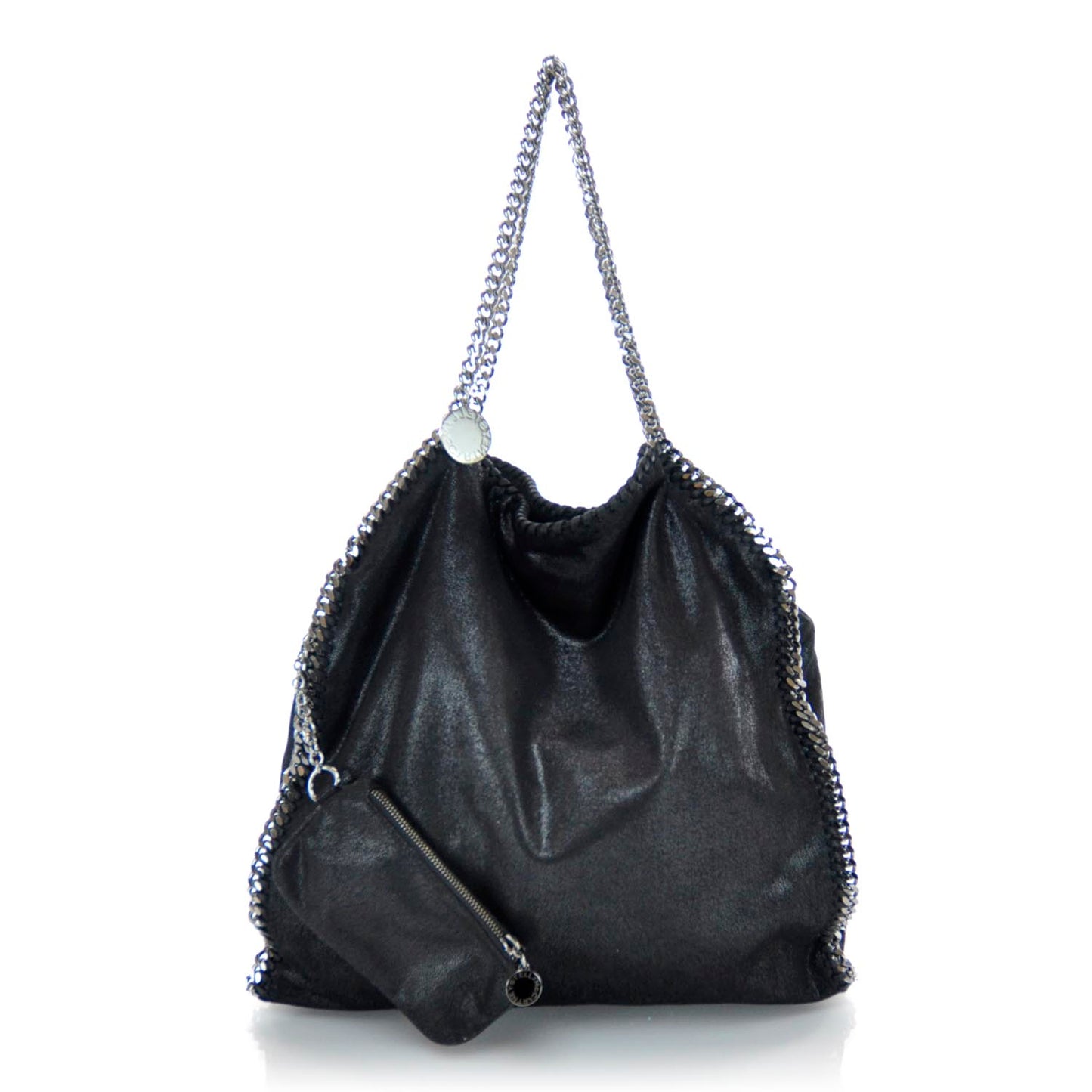 Faux Leather Falabella Tote Black