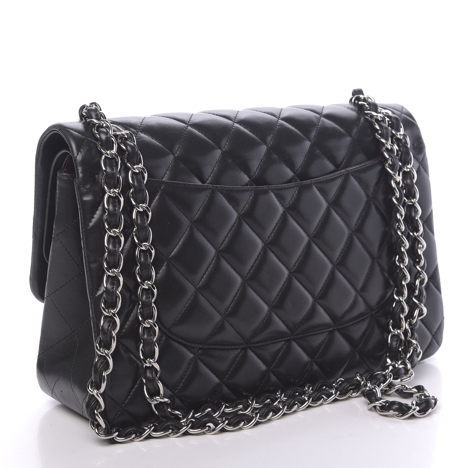 Chanel Lambskin Quilted Jumbo Double Flap Black 3 of 11