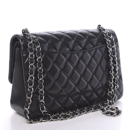 Chanel Lambskin Quilted Jumbo Double Flap Black 3 of 11
