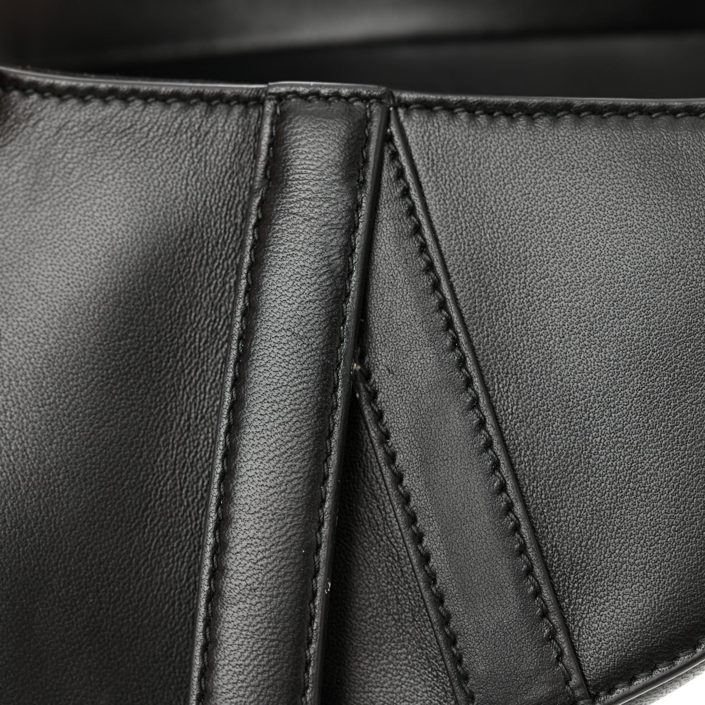 Lambskin Mini 3D Floral Saddle Bag Black