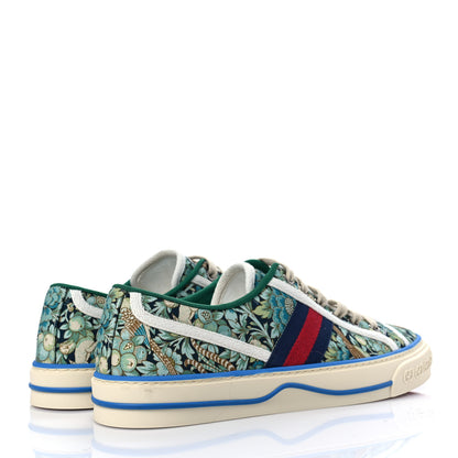 Gucci X LIBERTY OF LONDON Canvas Web Floral Print Womens 1977 Tennis Sneakers 39 Carta Acquamarine Navy Mystic White 4 of 8