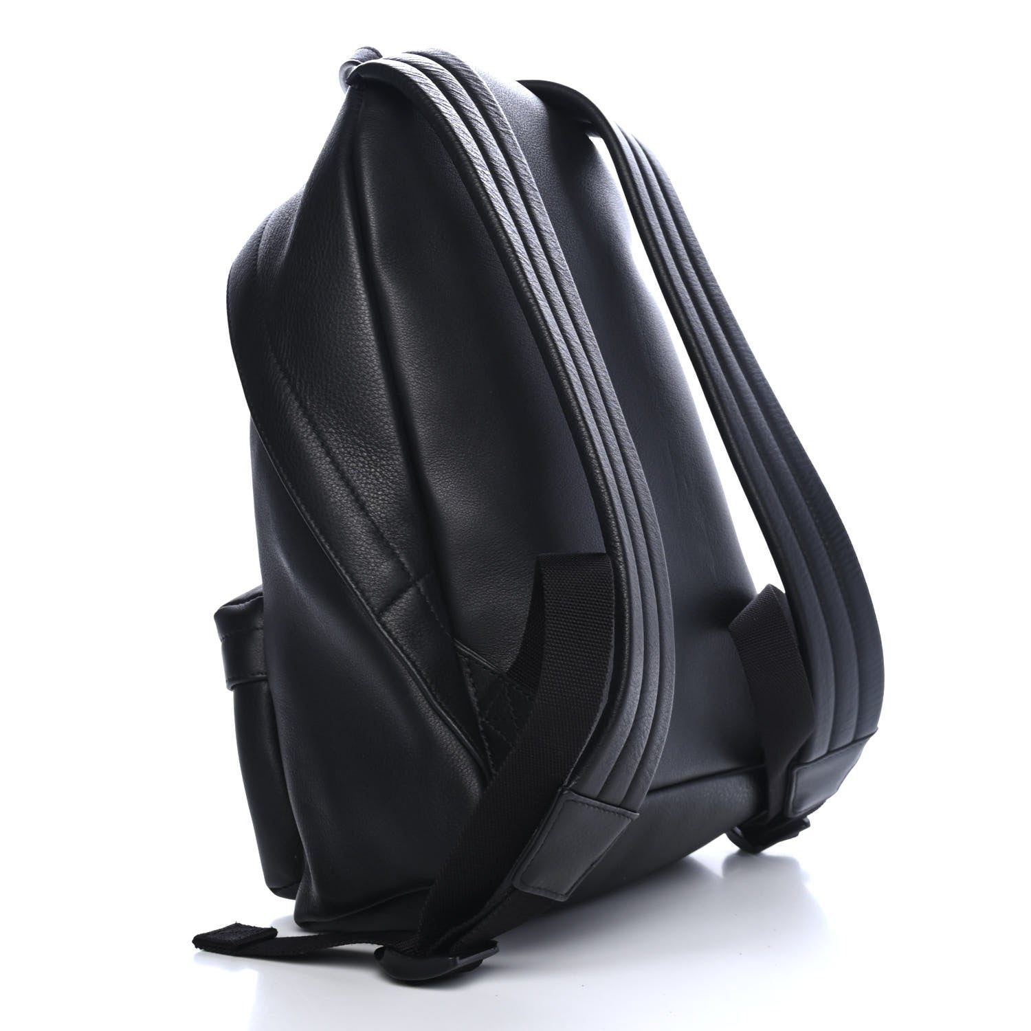 Balenciaga Smooth Calfskin Logo Everyday Backpack Black White 2 of 5
