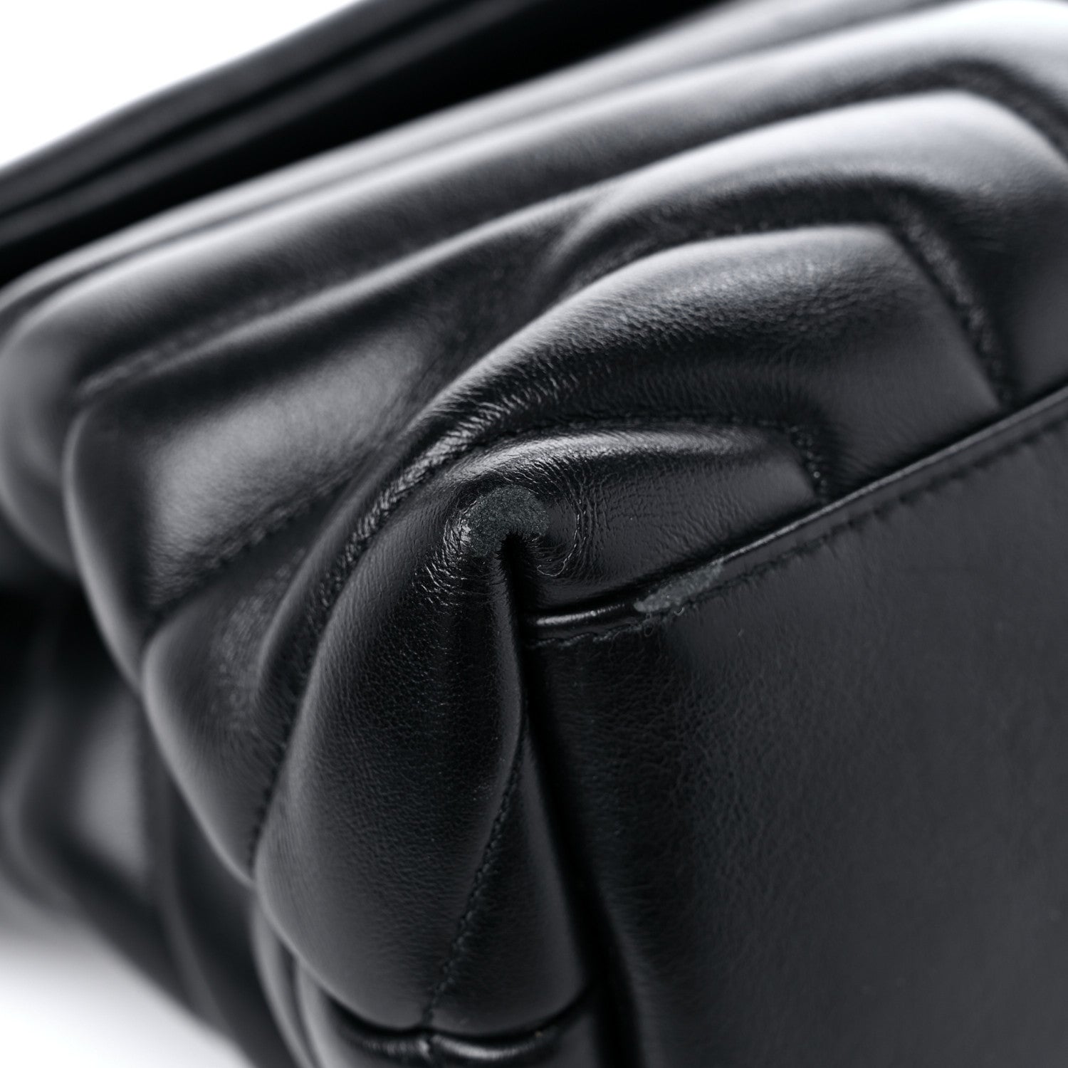 Saint Laurent Calfskin Y Quilted Monogram MonochromeMedium Loulou Chain Satchel Black 9 of 18