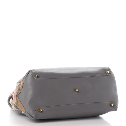 Burberry Derby Calfskin House Check Medium Banner Tote 3 of 9
