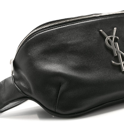 Saint Laurent Lambskin Monogram Belt Bag  Black 9 of 10