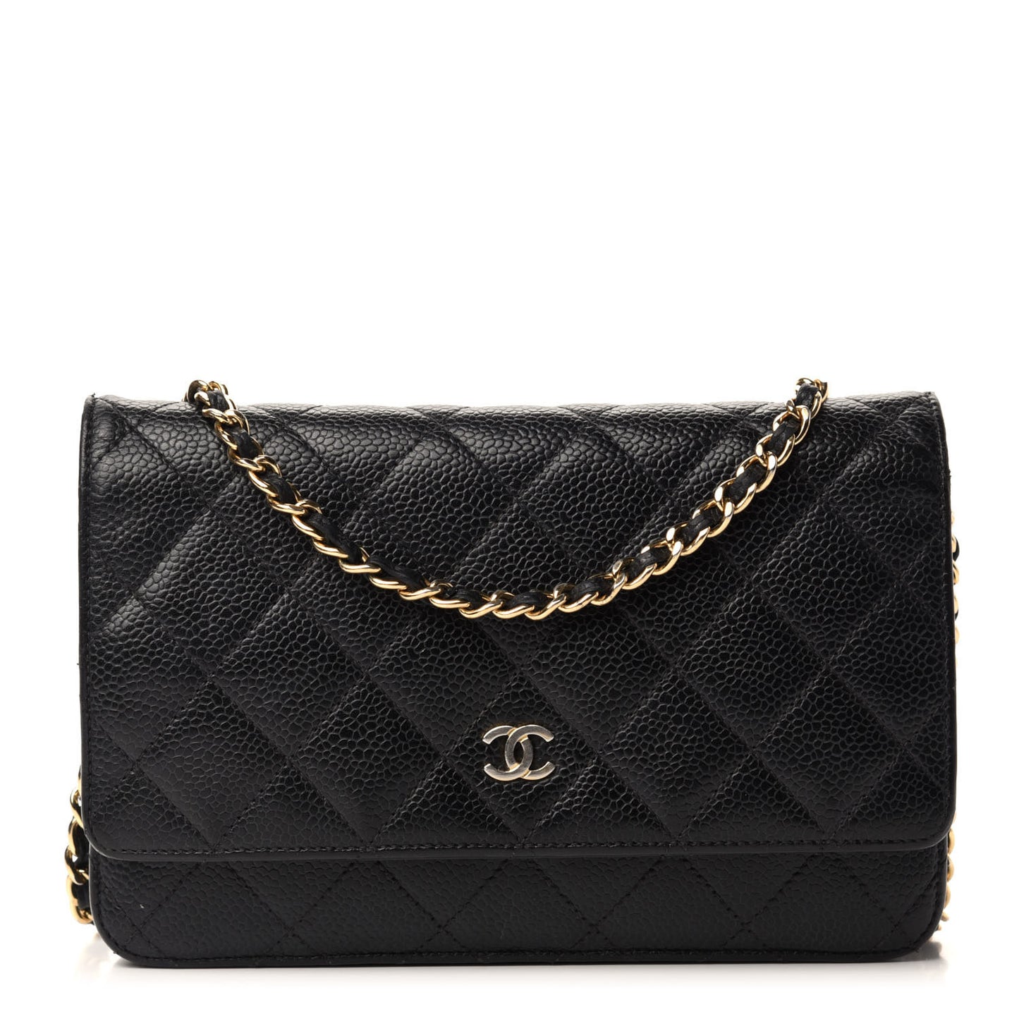 Caviar Quilted Wallet On Chain WOC Black