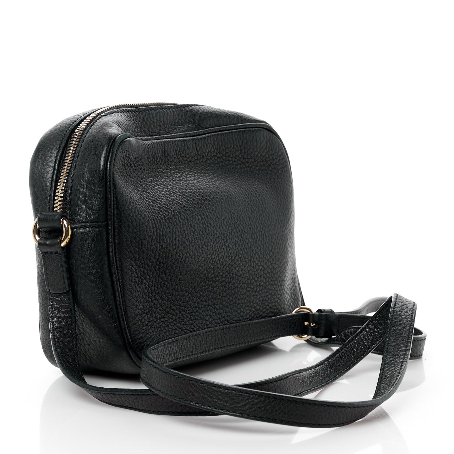 Pebbled Calfskin Small Soho Disco Bag Black