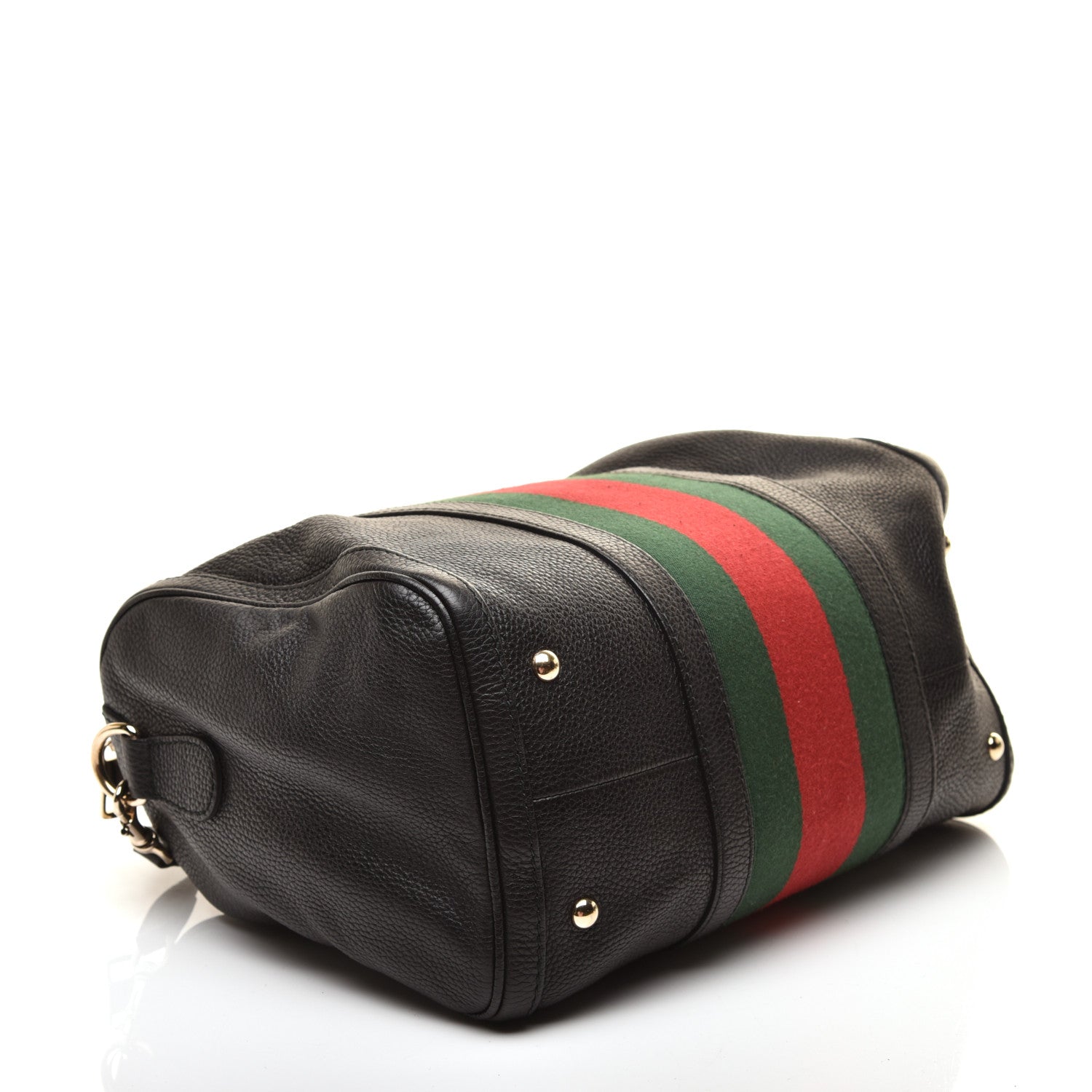 Gucci Calfskin Vintage Web Medium Boston Black 4 of 9