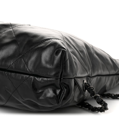 Chanel Shiny Calfskin Quilted Chanel 22 Backpack So Black 10 of 10