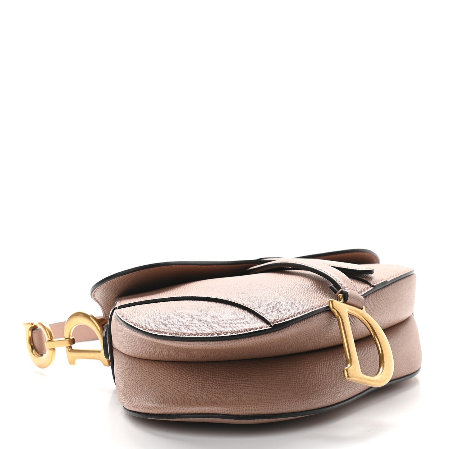 Grained Calfskin Saddle Bag Pink