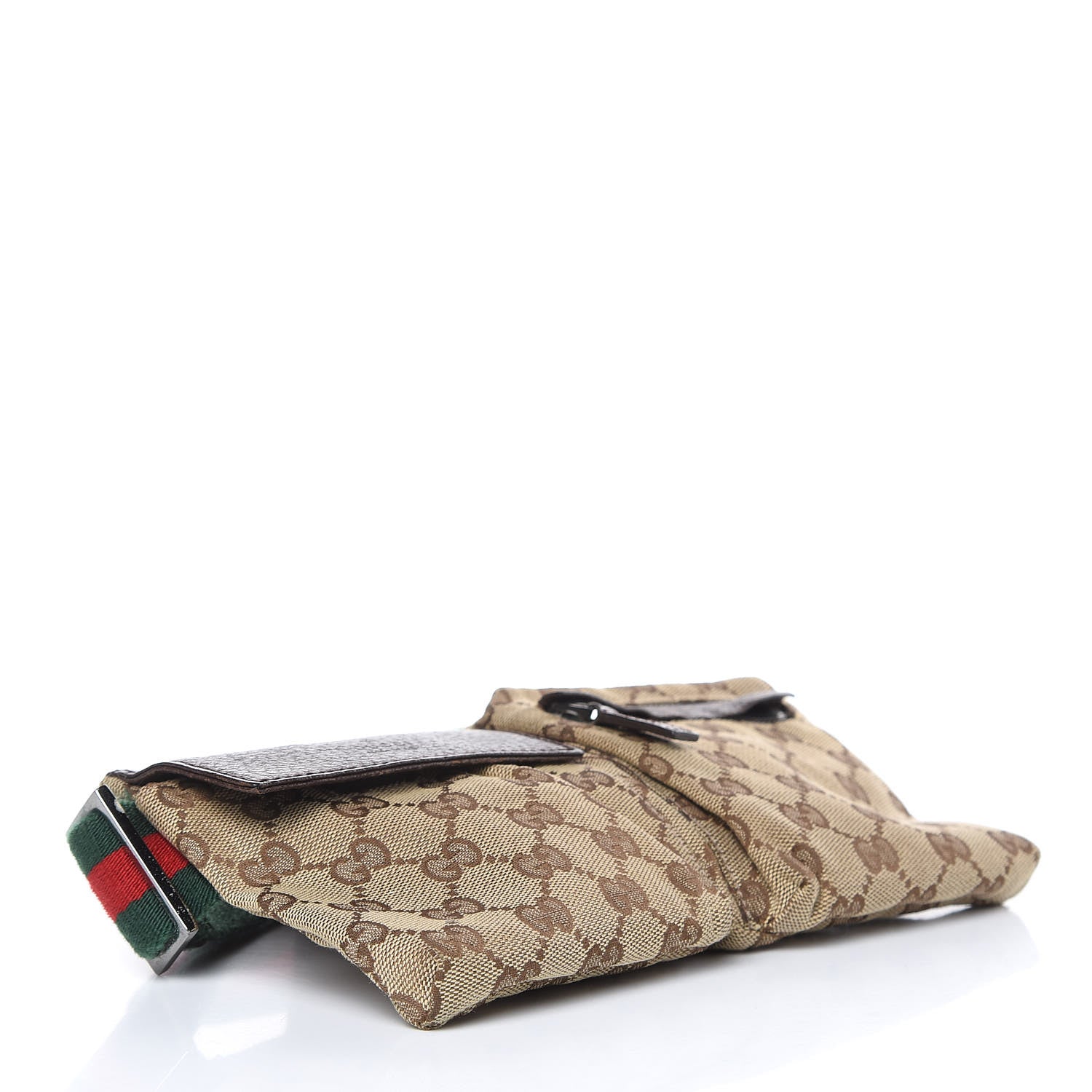 Gucci GG Plus Monogram Web Double Pocket Belt Bag Dark Brown 4 of 11