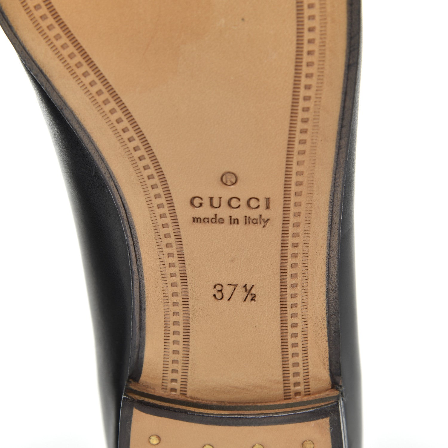 Gucci Calfskin Womens Jordaan Loafers 37.5 Black 7 of 14