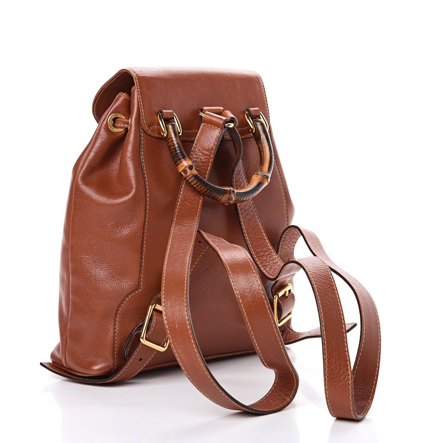 Gucci Calfskin Bamboo Backpack Brown 2 of 18
