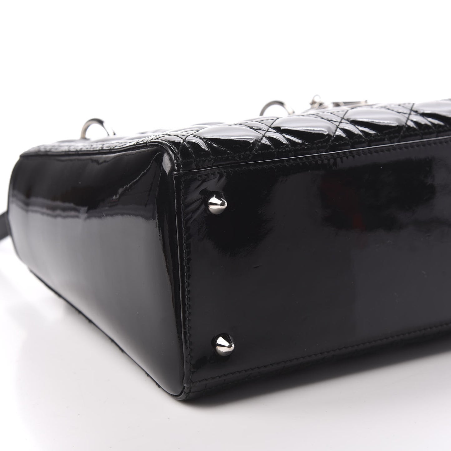 Patent Cannage Medium Lady Dior Black