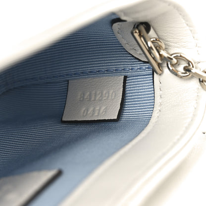 Gucci Sponge Boucle Matelasse Mini GG Marmont Shoulder Bag White Light Blue Grey 7 of 10