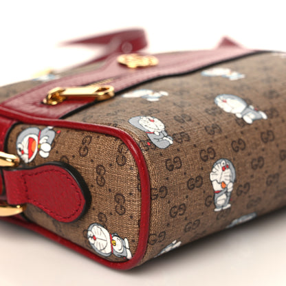Gucci X DORAEMON Mini Vintage GG Supreme Monogram Camera Bag Beige Cherry Red 8 of 10