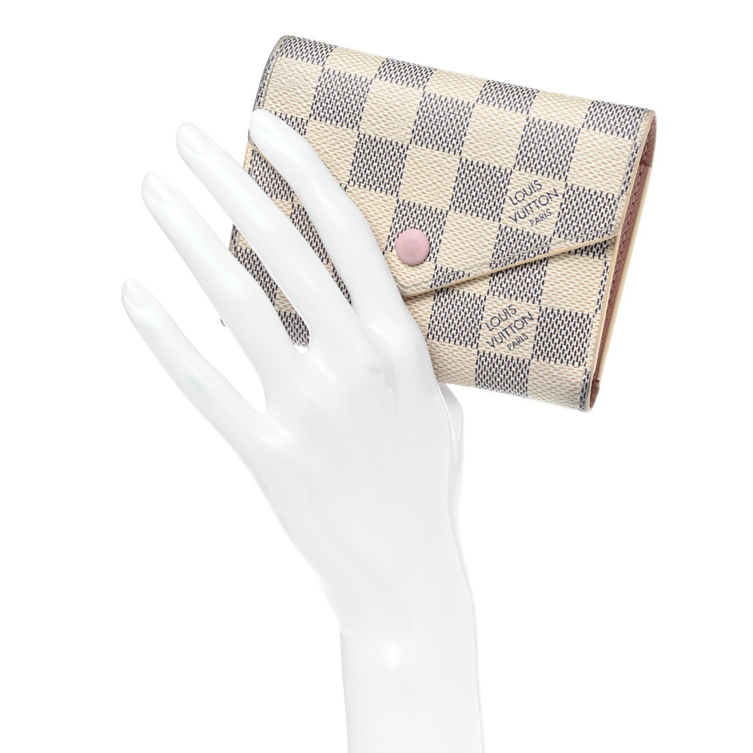 Louis Vuitton Damier Azur Victorine Wallet Rose Ballerine 2 of 13