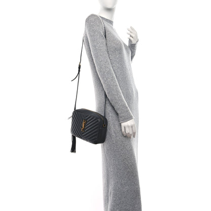 Saint Laurent Calfskin Matelasse Monogram Lou Camera Bag Storm 2 of 9