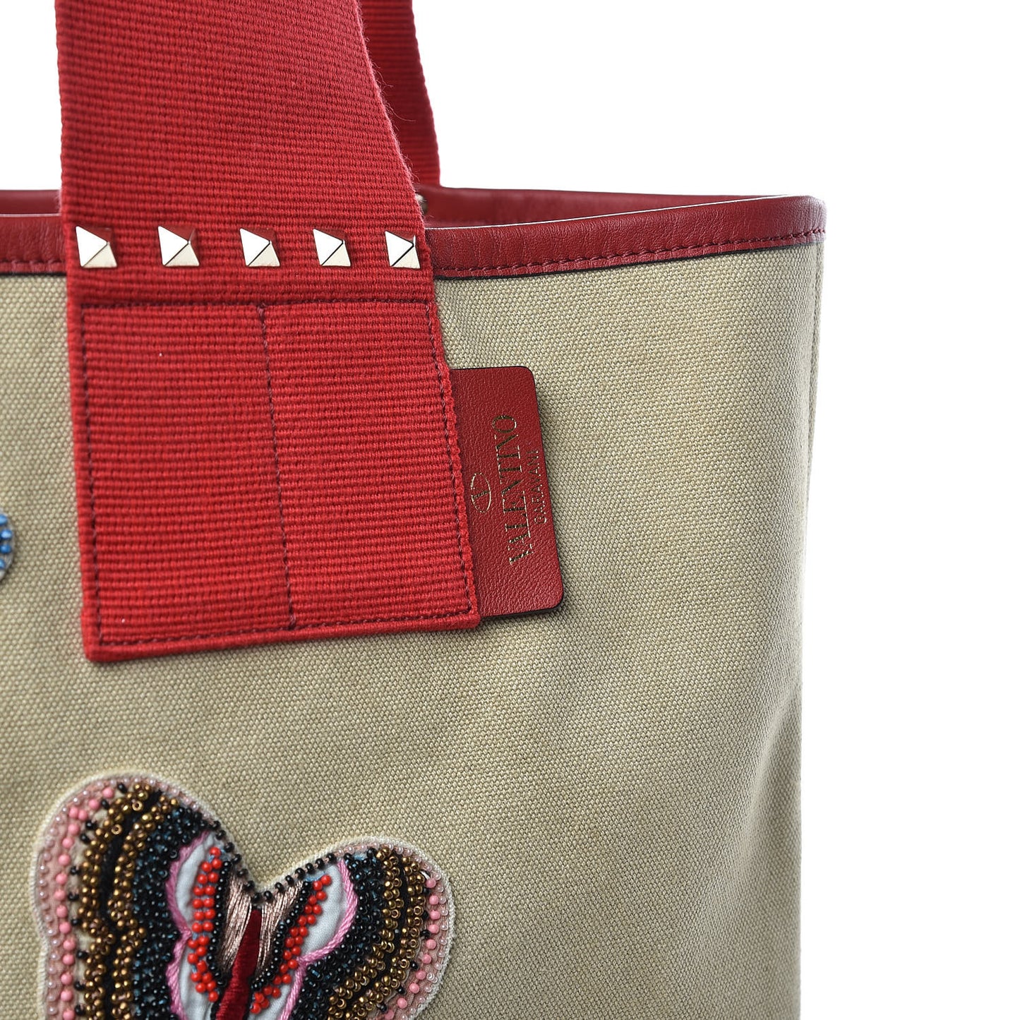 Canvas Butterfly Embroidered Grande Plage Tote Sand Multicolor