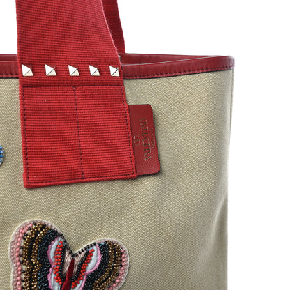 Valentino Garavani Canvas Butterfly Embroidered Grande Plage Tote Sand Multicolor 7 of 12