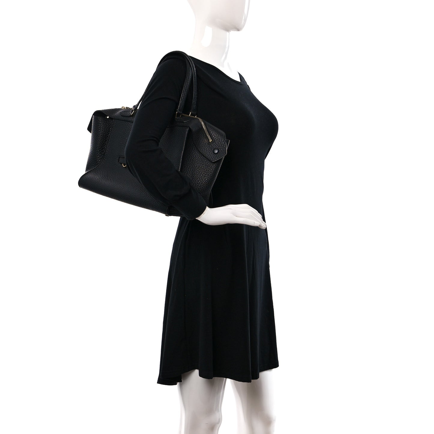 Bullhide Calfskin Medium Ring Bag Black