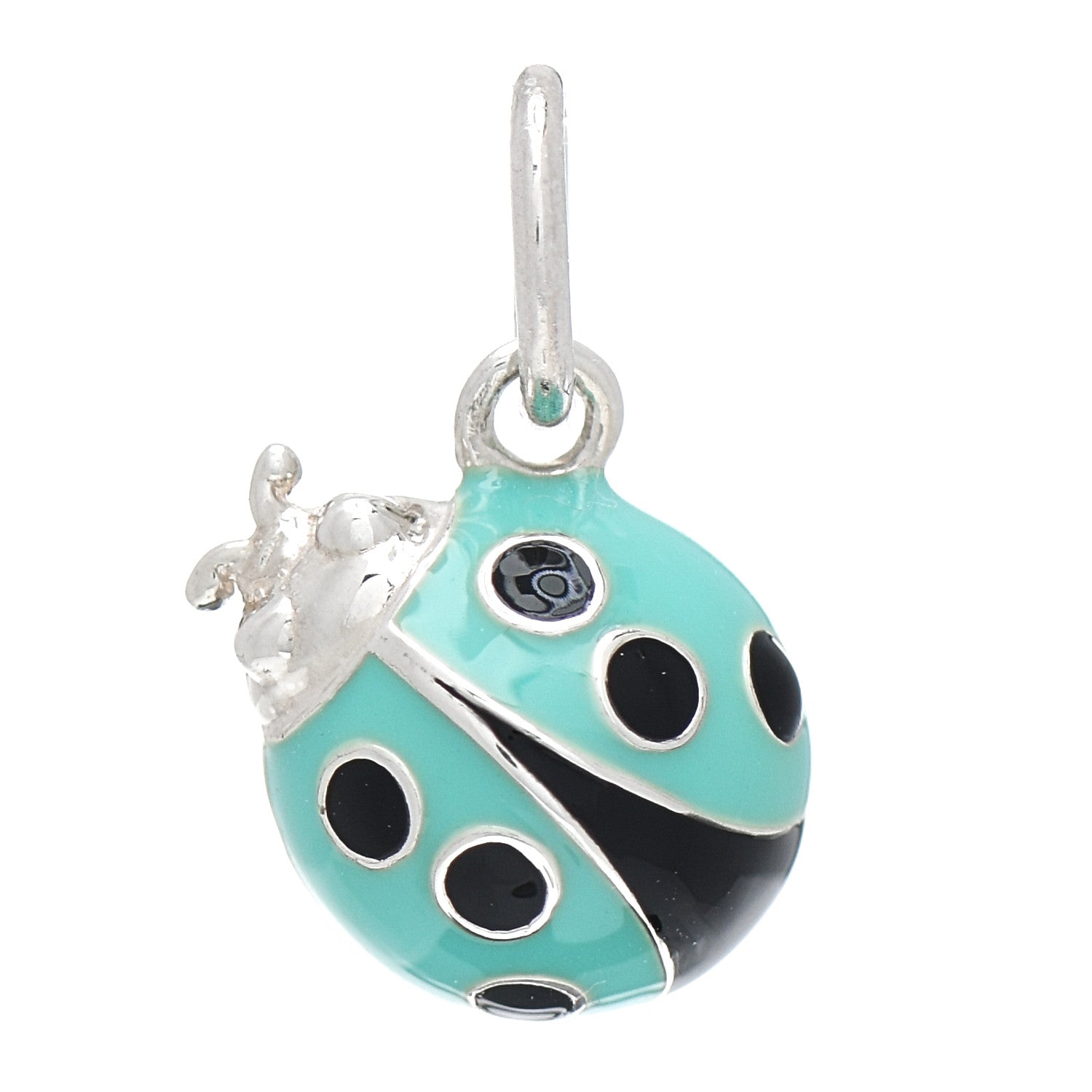 Tiffany Sterling Silver Enamel Ladybug Charm Blue 1 of 3