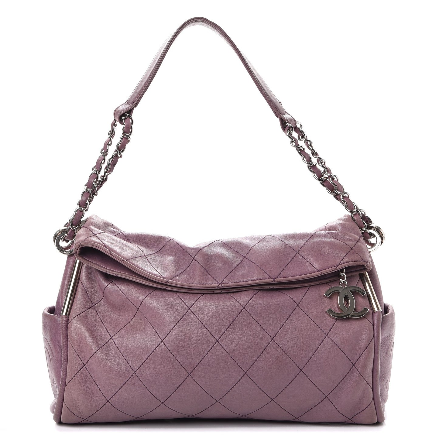 Lambskin Stitched Medium Ultimate Soft Tote Light Purple