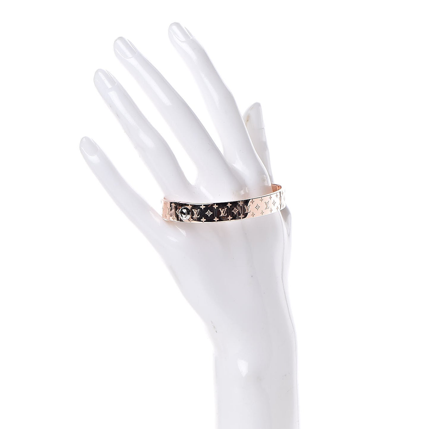 Brass Monogram Nanogram Cuff M Pink Gold