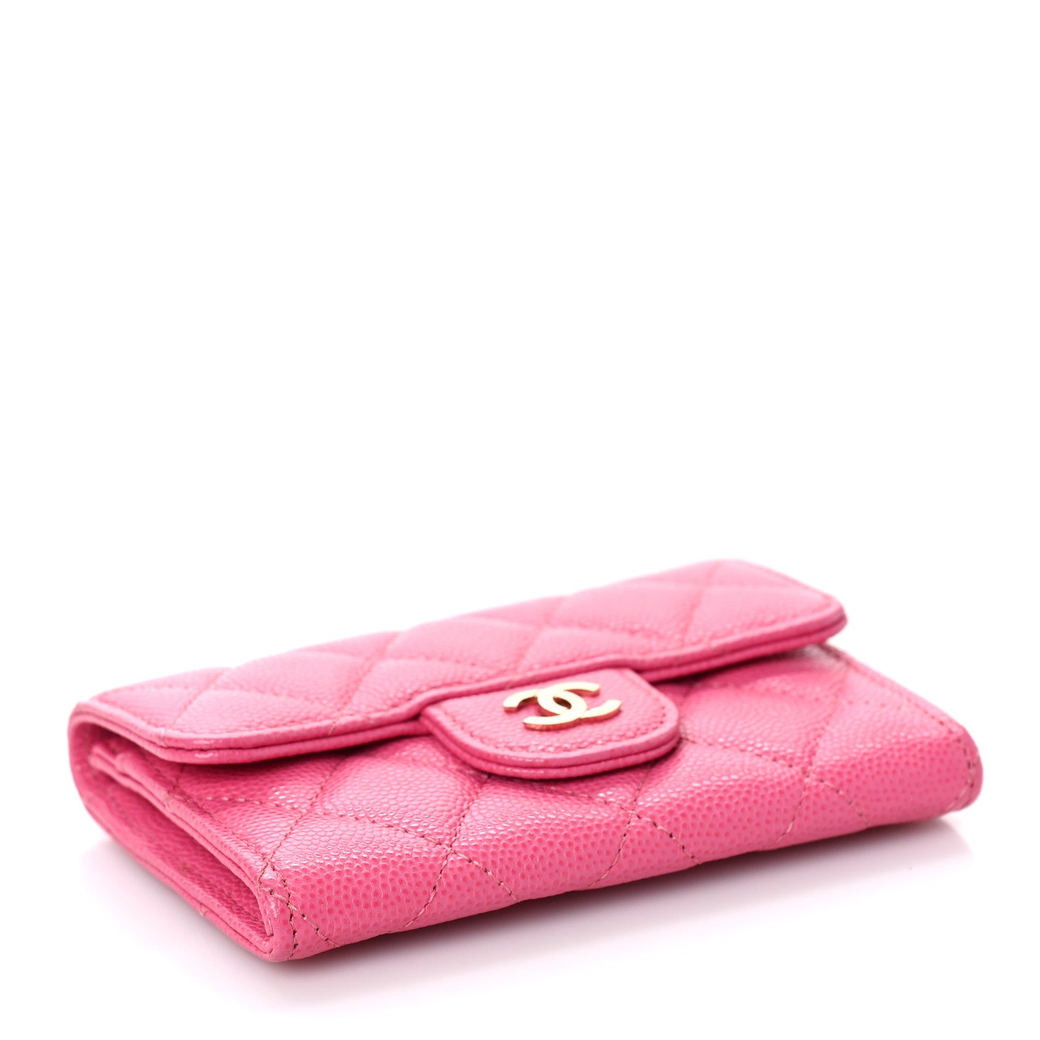 Chanel Caviar Quilted Flap Card Holder Wallet Pink 4 of 9