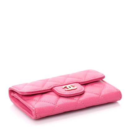Chanel Caviar Quilted Flap Card Holder Wallet Pink 4 of 9