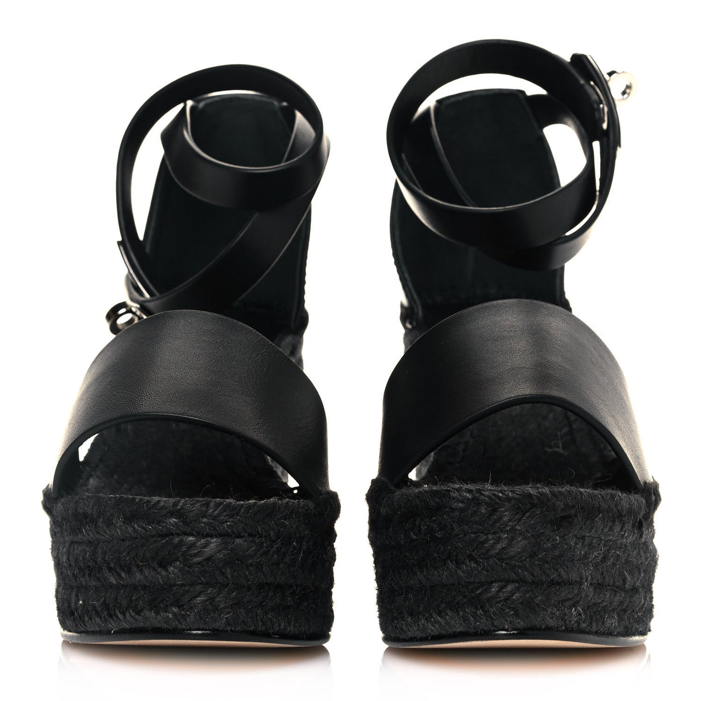 Calfskin Tipoli Espadrille Wedges 35 Black