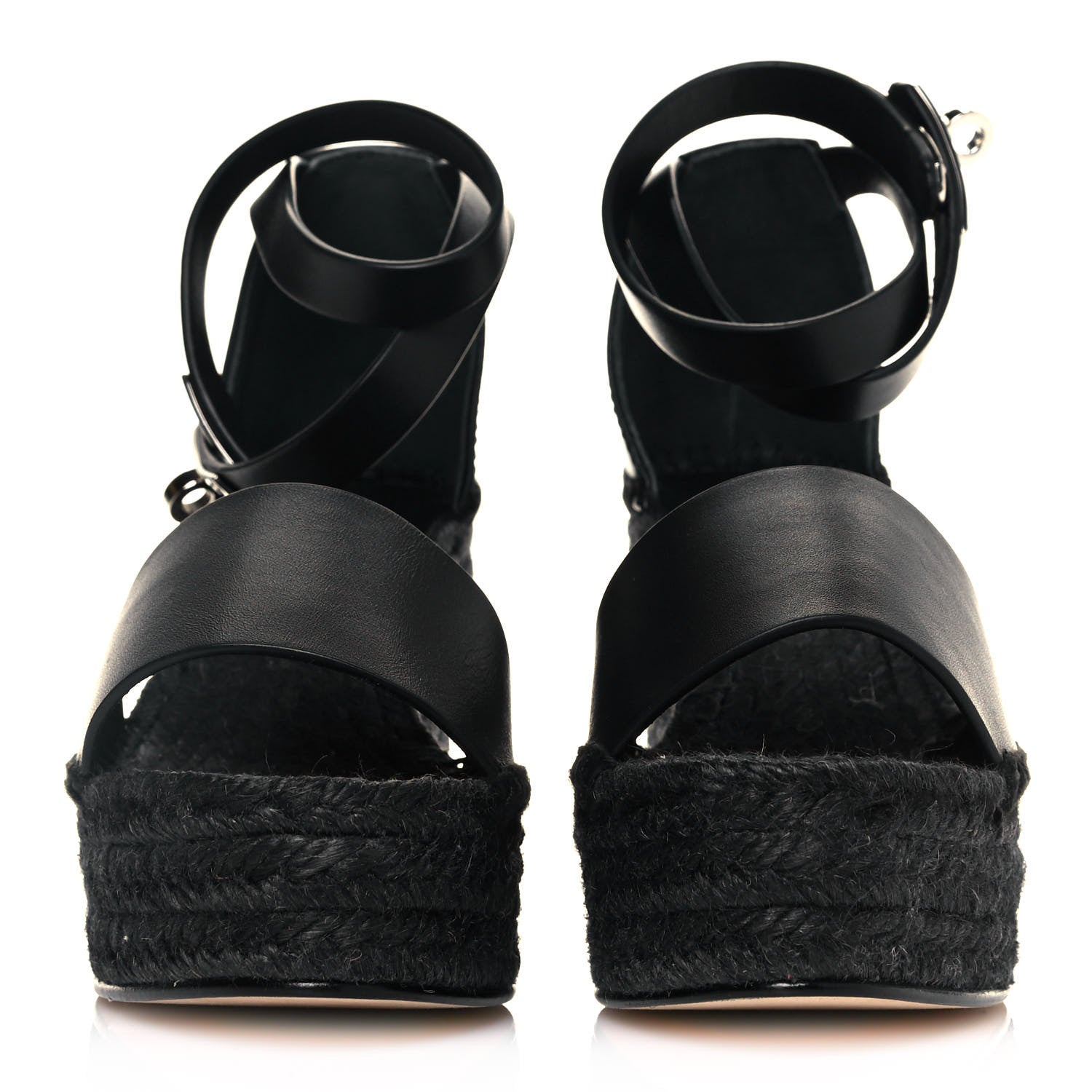 Hermes Calfskin Tipoli Espadrille Wedges 35 Black 2 of 8