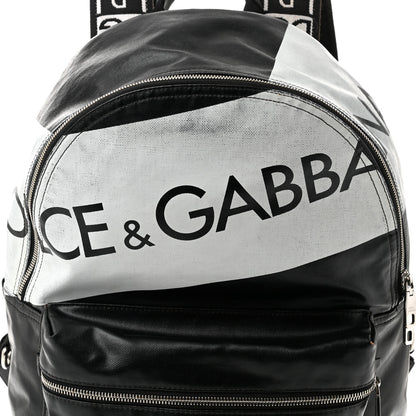 Dolce & Gabbana Calfskin Coated Canvas Vulcano Backpack Black 7 of 12