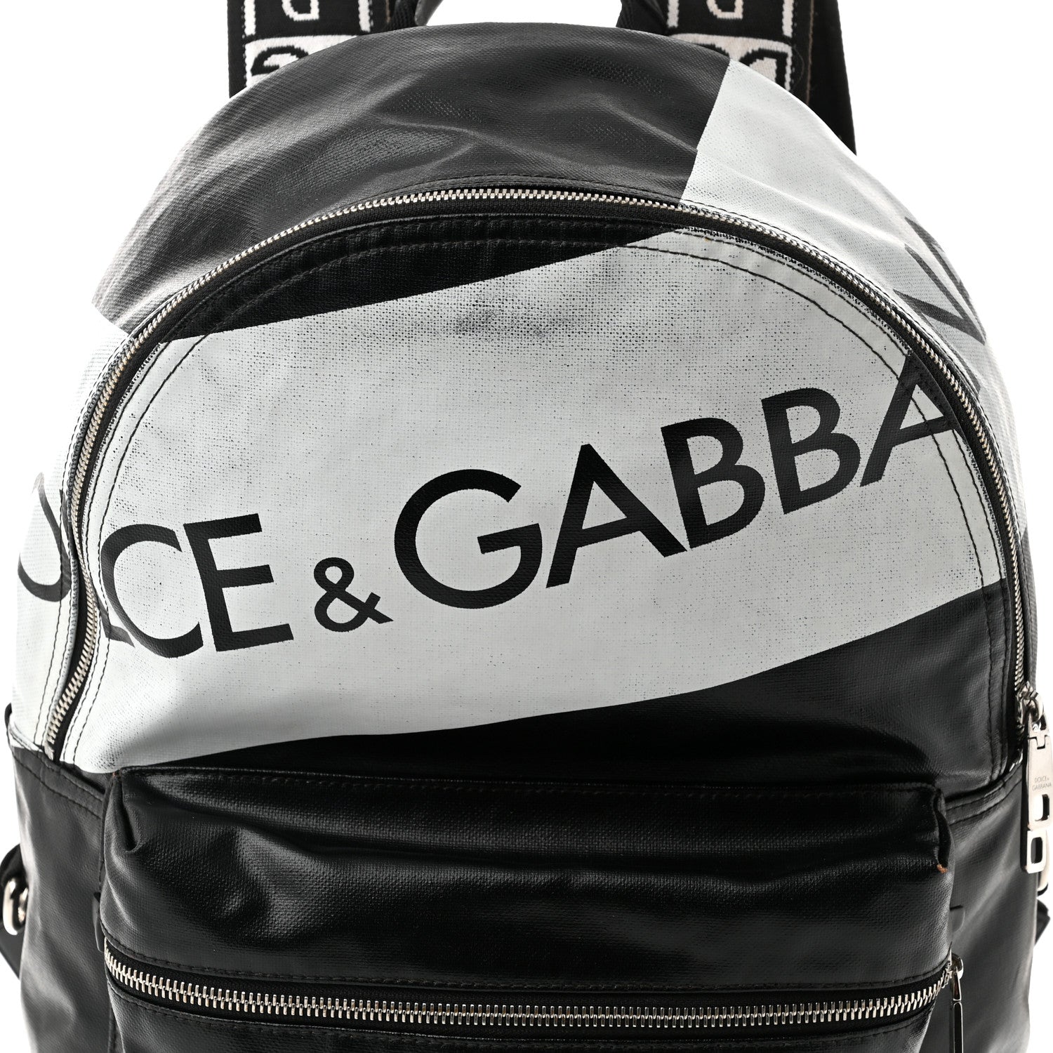 Dolce & Gabbana Calfskin Coated Canvas Vulcano Backpack Black 7 of 12