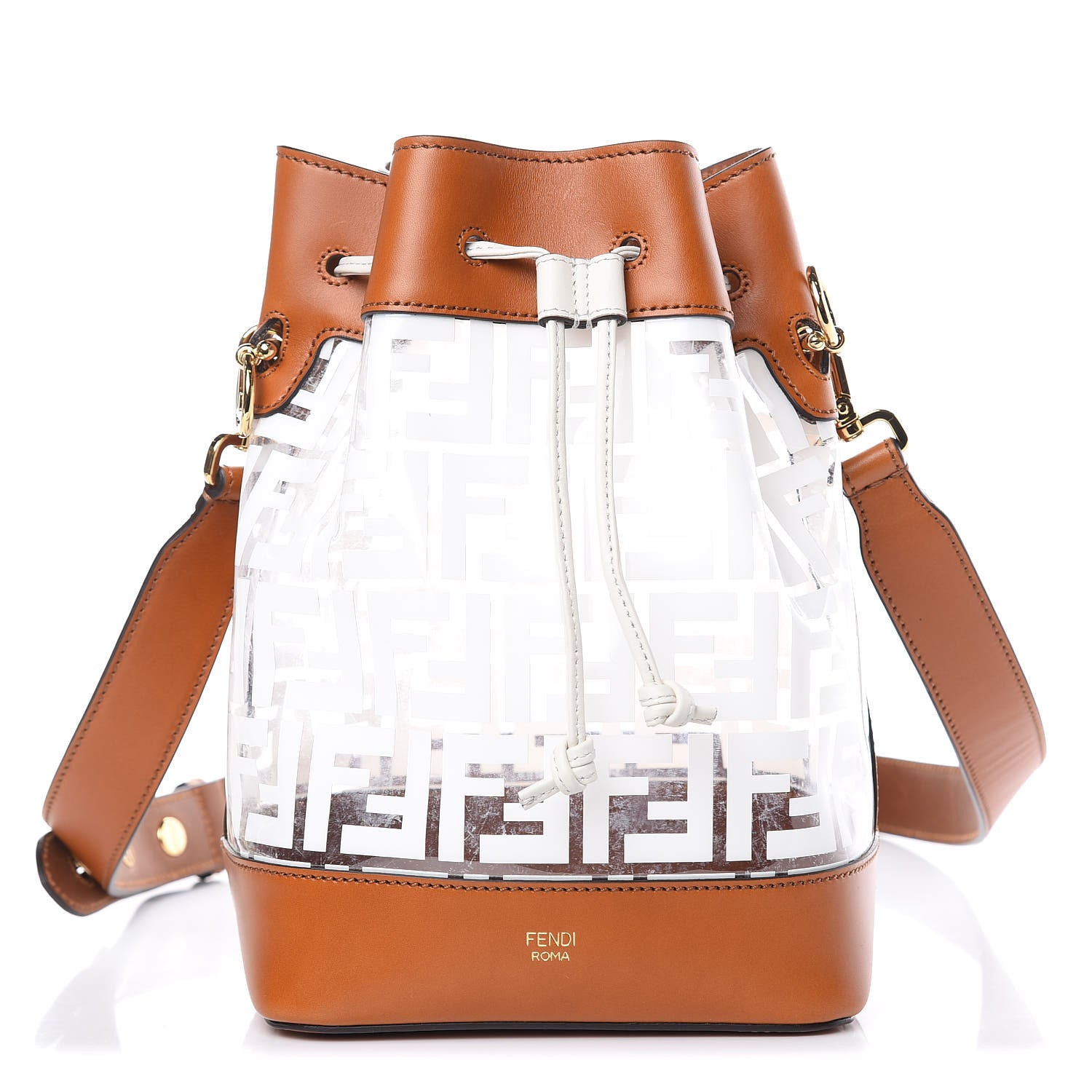 Fendi TPU FF Vitello Aura F is Fendi Grande Mon Tresor Bucket Bag White Cuoio 1 of 11
