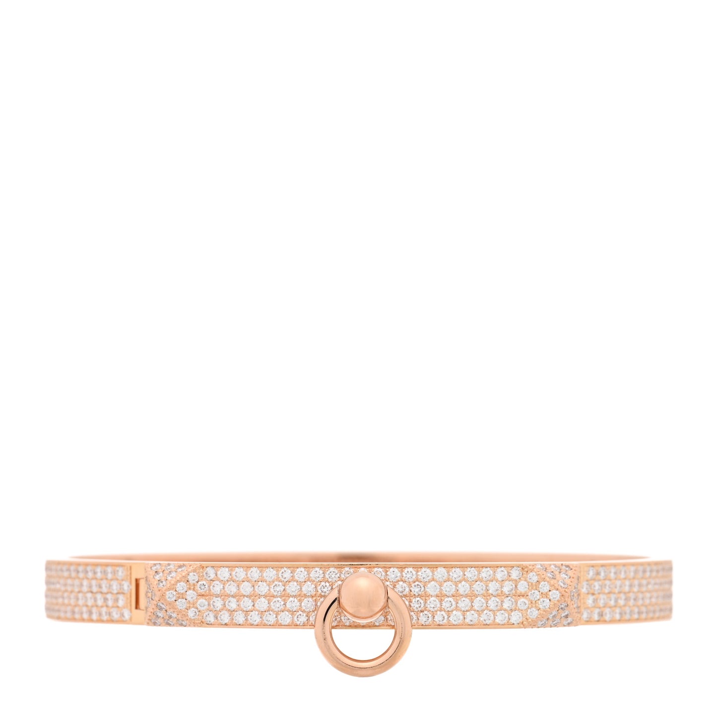 18K Rose Gold Diamond PM Collier De Chien Full Pave Bracelet SH