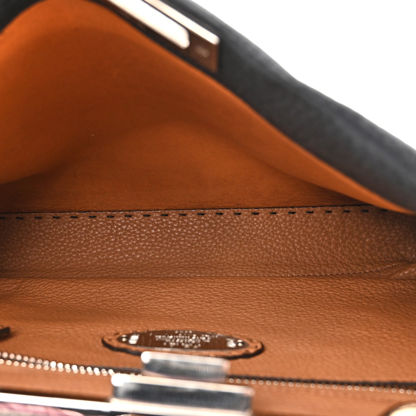 Cuoio Romano Selleria Bi-Color Medium Peekaboo Iconic Satchel Black Mou