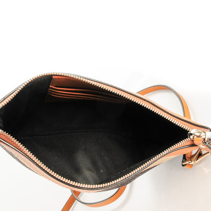 Burberry Mega Check Peyton Crossbody Clutch Bag Saddle Brown 5 of 8