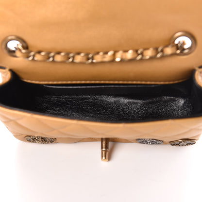 Chanel Metallic Lambskin Quilted Extra Mini Medallion Flap Gold 7 of 19