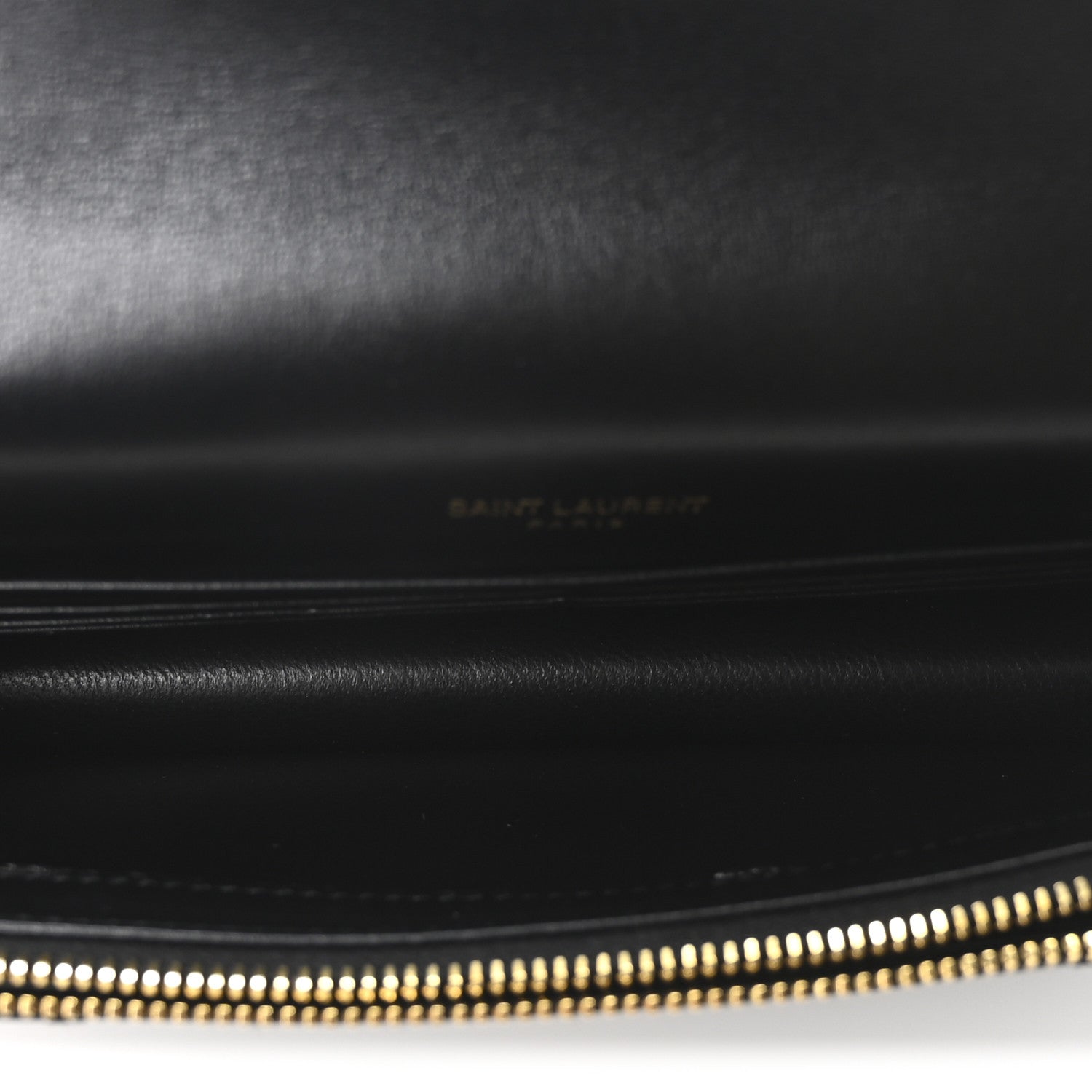 Saint Laurent Calfskin Matelasse Chevron Monogram Envelope Chain Wallet Black 5 of 10