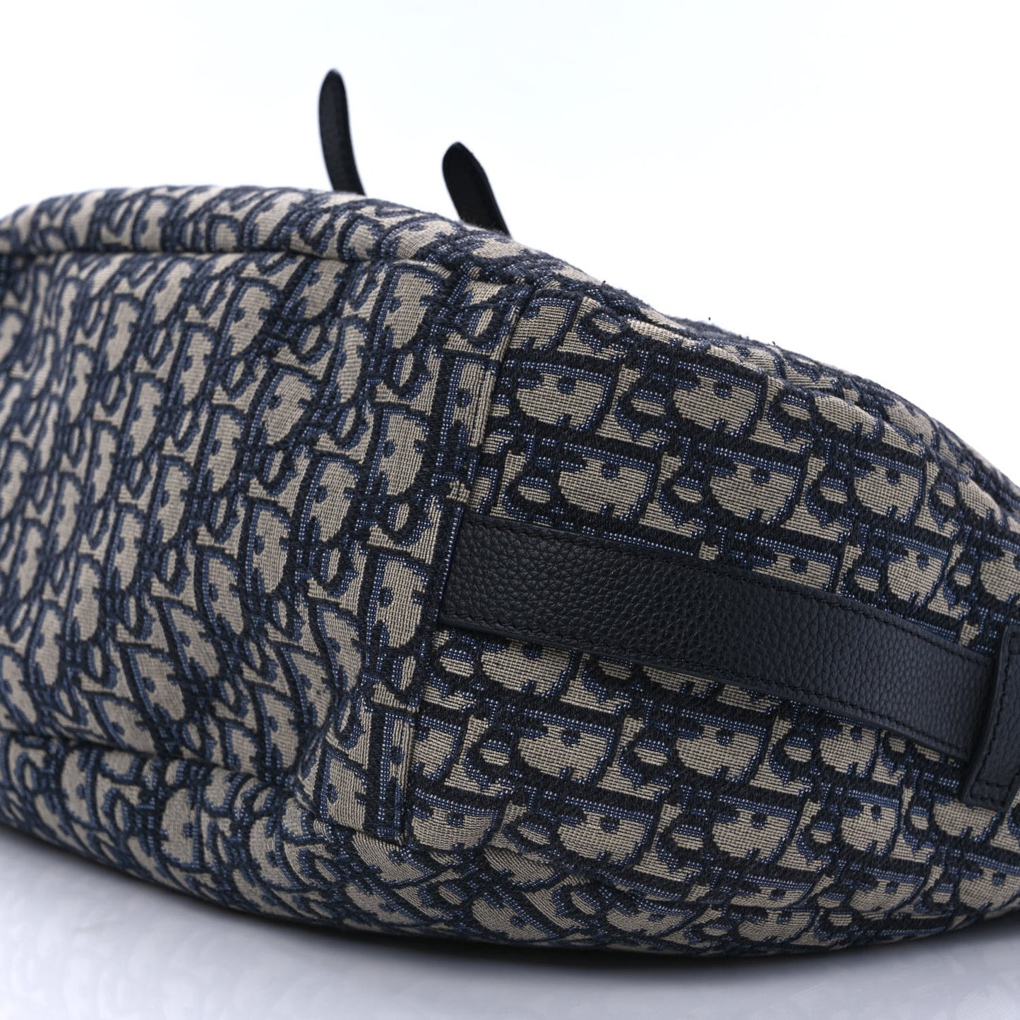 Oblique Soft Saddle Bag Beige Blue