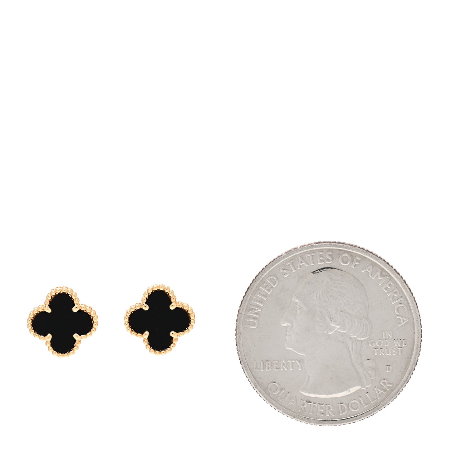 18K Yellow Gold Black Onyx Sweet Alhambra Earrings