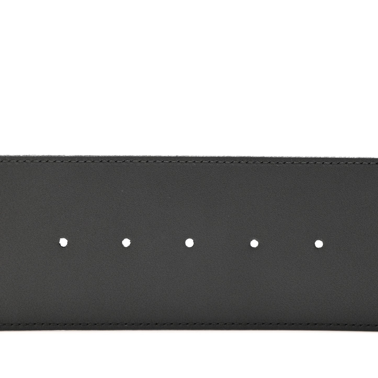 Moon Calfskin Pearl Double G 70mm Belt 90 36 Black Cream
