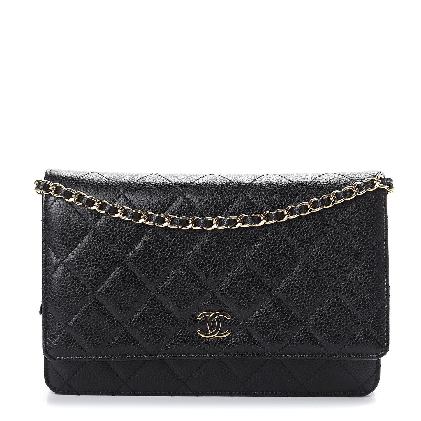 Caviar Quilted Wallet On Chain WOC Black